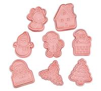Tampons de biscuits de Noël 8 pcs Noël Moules biscuits en relief avec homme pain d'épice/arbre/bonhomme neige/renne/Père pour la cuisson des fournitures fête