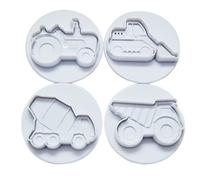 Tampons de biscuits pour la voiture, tampons à biscuits Set Vehicle Digger camion biscuit moules à printemps moules souche de bricolage 4pc