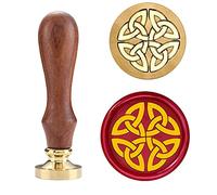 Tampons de cire à cacheter en cuivre avec pente en bois, motif nœud celtique, symbole de l'éternité
