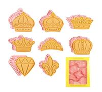 Tampons De Coupe-biscuits - Moules De Biscuits De La Couronne, Coupe-biscuits De Dessin Animé | Plateau De Tampon À En Relief, Outils De Motif De Fondant Sucré Décoration, Moule À Gâteau Pour