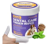 Tampons de nettoyage des dents pour chiens, meute de 60 - Dental Care Finger Wipes, Clean Teeth Finger Pads for Dogs, Pet Teeth Cleaning Finger cots Wet Wipes