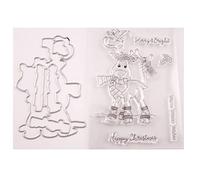Tampons de Noël - Pochoirs de découpe en métal - En silicone - Pochoirs de gaufrage transparents - Bricolage - Pour fête, invitation, scrapbooking, album photo, cartes en papier