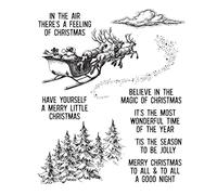 Tampons de Noël pour la fabrication de cartes d'anniversaire, arbres d'hiver, Père Noël, élans, tampon en silicone transparent pour bricolage, scrapbooking, travaux manuels, mots « Merry Christmas »