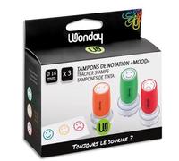 Tampons de notation - WONDAY - Lot de 3 - Émoticônes - 16 mm - Pré-encrés