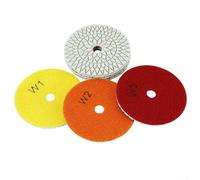 Tampons de polissage diamant en trois étapes de 10,2 cm pour la finition des sols en granit, marbre, béton, jaune W1 (3#)