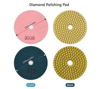Tampons de polissage en diamant 14pcs Ensemble 4 pouces humides secs à haute efficacité Haute grincement vitrage rapide Luminosité élevée pour le sol en marbre en marbre en granit