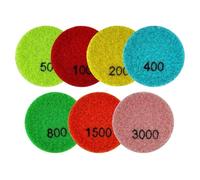 Tampons de polissage Mini tampons de polissage diamant, 7 pièces, Dia 50mm, ensemble disques ponçage en résine for granit et marbre, pierre flexibles 2 pouces(1pc Back Pad)