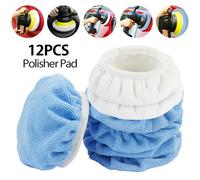 Tampons De Polissage Pour Voiture, 12 Pièces, 5 À 6 Pouces, En Microfibre, Pour Capot, Polisseuse, Laine Douce, Cire De Lavage, Couverture, Outils De Nettoyage, Accessoires