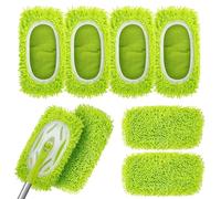 Tampons De Remplacement Pour Vadrouille - 6 Pièces De Chiffon De Nettoyage Ajusté, Accessoire De Balayage Lavable En Machine, Housse De Vadrouille Domestique Réutilisable | Bois Dur Stratifié Marbre P