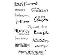 Tampons de scrapbooking pour la fabrication de cartes, 11 x 16 cm avec mot français transparent en silicone pour scrapbooking, album photo, feuilles décoratives style 2