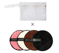 Tampons Démaquillants En Microcarence Pour Le Nettoyage Du Visage,Éponge De Maquillage Réutilisable,Double Couche,Livres D'art Des Ongles,Outils D'essuyage - Type 4pcs With Bag