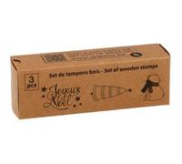 Tampons en bois - ARTEMIO - Let it snow - 3 pcs - Caoutchouc - 2x2 cm - Décoration Noël