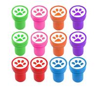 Tampons en caoutchouc estampés de pattes - 12 marqueurs de récompense sur le thème des animaux, accessoires de qualification pour enseignants | Mini outils d'approbation d'incitation, collection