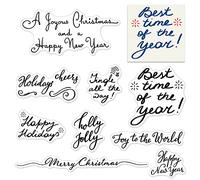 Tampons en caoutchouc transparent pour la fabrication de cartes et le journal intime, lettres et messages de Noël, lettres de Noël, lettres de Noël, messages transparents en silicone pour le scrapbooking, les cartes, les albums, les fournitures d'artisanat