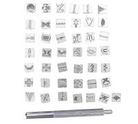 Tampons en Cuir, Lot de 43 Emporte pièce à Frapper, Outils de gaufrage en Cuir, Ensemble de tampons en Zinc en métal, Outil de Fabrication de poinçons, pour Le DIY au Cuir, au Bois, à l'argile