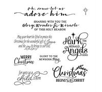 Tampons en gel de caoutchouc souple pour la fabrication de cartes, le scrapbooking, les décorations Merry Christmas, Glory to The Newborn King for unto us a child is born, Christmas Begins with