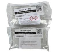 Tampons en poudre nitrates N°1 et N°2 pour PoolLab 2.0 - Réactifs de mesure du nitrate (1-50 mg/l (ppm)) - Durée de conservation : 2 ans - 100 tampons en poudre (PPPNitra250)