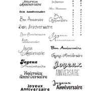 Tampons en silicone transparents pour alphabet, 14x18 cm - Mots courants français - Pour scrapbooking, album photo, décoration