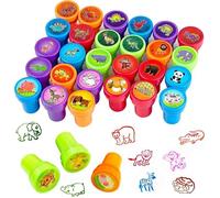 Tampons Enfants - Multicolore Animaux - Coffret de 10 - Tampons autocolorants - Faciles à utiliser - Portable