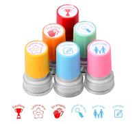 Tampons Enseignants Français - 6PCS Plastique Tampon Auto Encreur Enfant - Boîte Tampons Encreurs Enseignants pour Cadeau Professeur - Tampon Ecole Mignon pour Encourager Motiver Élèves