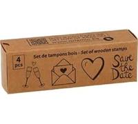 Tampons Et Tampons de Marque Artemio Modèle Établir des Tampons En Bois Kraft Mariage