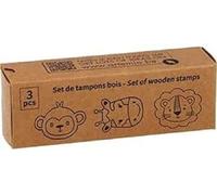 Tampons Et Tampons de Marque Artemio Modèle Set Tamp Wood Kraft Box Animals Jungle
