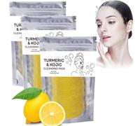 Tampons exfoliants nettoyants au curcuma, à l'acide kojique et au curcuma pour le visage, tampons de nettoyage pour le visage, tampons de nettoyage à l'acide kojique, tampons exfoliants moussants pour