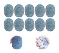Tampons Jex, Lot de 10 Éponge À Récurer en Acier, Éponge à récurer en Acier, épurateur de Cuisine, Laine d'acier,Nettoyage ménager en Acier Inoxydable,Forte Absorption d'eau Mousse Riche,Réutilisable