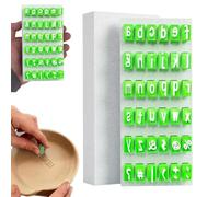 Tampons lettres pour poterie en argile et lettres de l'alphabet majuscules et minuscules avec 4 mm de profondeur pour artistes, travaux manuels, étiquettes, bijoux, école, vacances, mariage