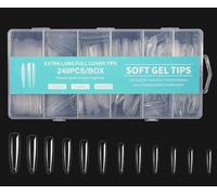 Tampons Pour Ongles - Tampons Carrés Effilés 240PCS Xxl Tampons Pour Ongles Acrylique Tampons Pour Faux Ongles Boîte De 12 Tailles (Clou rond, Taille unique)