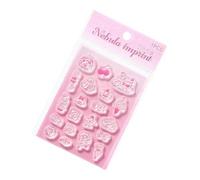 Tampons pour scrapbooking | Décor Transparent Mignon en Silicone avec Poignée Acrylique - Fournitures Tampons Scrapbooking | Pour Lecture Livres, Fabrication Carnets, Agendas, Cartes, D'Albums Photos,