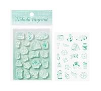 Tampons pour scrapbooking - Décor Transparent Mignon en Silicone avec Poignée Acrylique | Set De Tampons Journaling - pour Livres Étagère Classeur Carnet Agenda Cartes Photo Lettre École