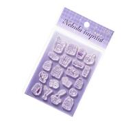 Tampons pour scrapbooking,Silicone clair décoratif mignon avec manche acrylique - Set De Tampons Journaling,Pour Lecture Livres, Fabrication Carnets, Agendas, Cartes, D'Albums Photos, D'Enveloppes