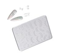 Tampons réutilisables en silicone pour créer des décalcomanies avec des cristaux pour manucure, projets d'artisanat, fournitures de stamping pour ongles floraux