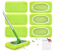 Tampons réutilisables pour balai Swiffer Sweeper - Recharges de tampons humides en microfibre et lavables en machine pour nettoyer tous les sols scellés - Bois dur, stratifié, carrelage et pierre