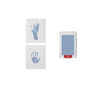 Tampons sans encre bleus pour empreintes de mains et de pieds de bébé, kit d'empreintes sans contact et sans encre, tampons propres bleus pour créer des empreintes détaillées de bébé en souvenir