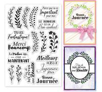 Tampons Transparent Les Mots De Bénédiction En Français Pour Diy Scrapbooking Couronnes De Fleurs Tampons En Silicone Plantes Tampon Transparents Pour Fabrication De Cartes Album Photo