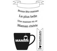 Tampons Transparents Bonne Fête Maman - 9x14 Cm