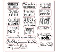 Tampons transparents de 14 x 14 cm avec mots français pour scrapbooking, fabrication de cartes, fournitures de décoration de Noël