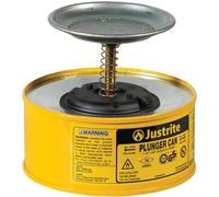 Tampons Transparents Design Piston Peut en Acier avec Dasher de 128mm, 1 L, Jaune