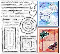 Tampons Transparents En Fil À Coudre En Dentelle Pour Scrapbooking,Bordure De Fil À Coudre Tampons Transparents En Silicone De 21x15cm,Timbres Transparents Pour La Fabrication De Cartes