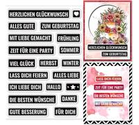 Tampons Transparents En Silicone Avec Dictons Allemands Et Papillons Pour Scrapbooking Mots Émotionnels Allemands Tampons Transparents Pour La Fabrication De Cartes Journal Album Photo