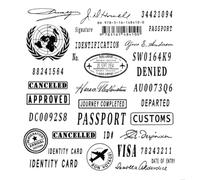 Tampons transparents en silicone pour la fabrication de cartes, 15 x 20 cm, motif passeport pour scrapbooking, cartes, album photo, décoration