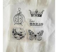 Tampons transparents en silicone transparent pour fabrication de cartes, scrapbooking, album photo, décoration, cartes, journaux, loisirs créatifs 11,9 x 11,9 cm