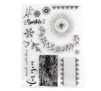 Tampons transparents pour journal intime, 15,5 x 21,5 cm, tampon en silicone avec inscription « Made with Love », avec mots de vœux, pour fabrication de cartes et scrapbooking