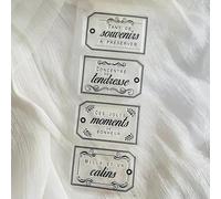 Tampons transparents pour la fabrication de cartes, 6 x 15 cm, étiquette de bannière avec mot français, tampon transparent en silicone pour décoration d'album photo