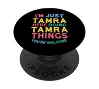 Tamra Fait Ici des Choses à Tamra Nom Amusant de Tamra PopSockets PopGrip Adhésif