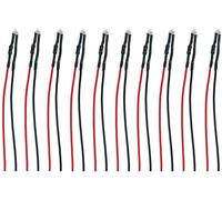 TAMS Elektronik 81-30232-10-C LED avec fils de raccordement Convient pour (modélisme ferroviaire): LED blanc chaud, transparent(e) 10 pc(s)