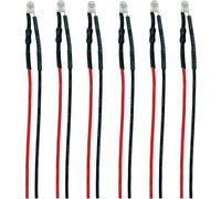 TAMS Elektronik 81-59526-06-C LED avec fils de raccordement blanc chaud, rouge 6 pc(s)