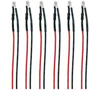 TAMS Elektronik 81-59526-06-C LED avec fils de raccordement blanc chaud, rouge 6 pc(s)